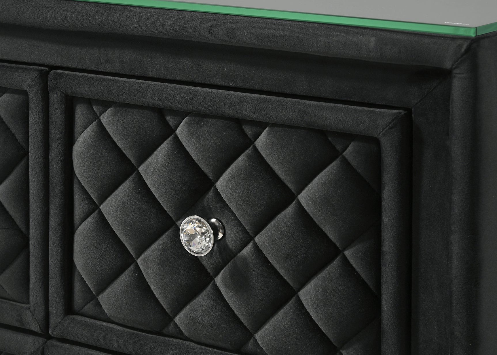 Cameo Black Upholstered Tufted Panel Bedroom Set