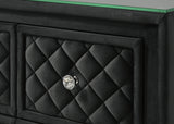 Cameo Black Upholstered Tufted Panel Queen Bed