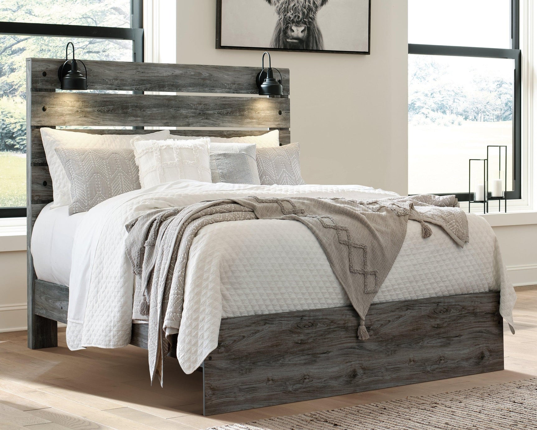 Baystorm Gray Queen Panel Bed - Ella Furniture