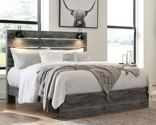 Baystorm Gray King Panel Bed - Ella Furniture