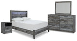 Baystorm Gray Panel Bedroom Set Full 4: Bed, Dresser, Mirror, NightStand from Ella Furniture