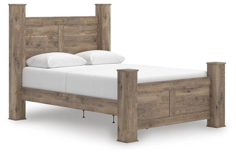 Rusticott Brown Poster Bedroom Set angled view