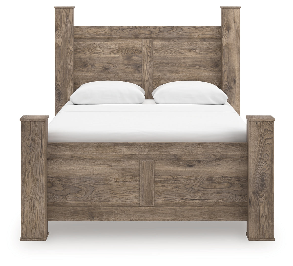 Rusticott Brown Queen Poster Bed