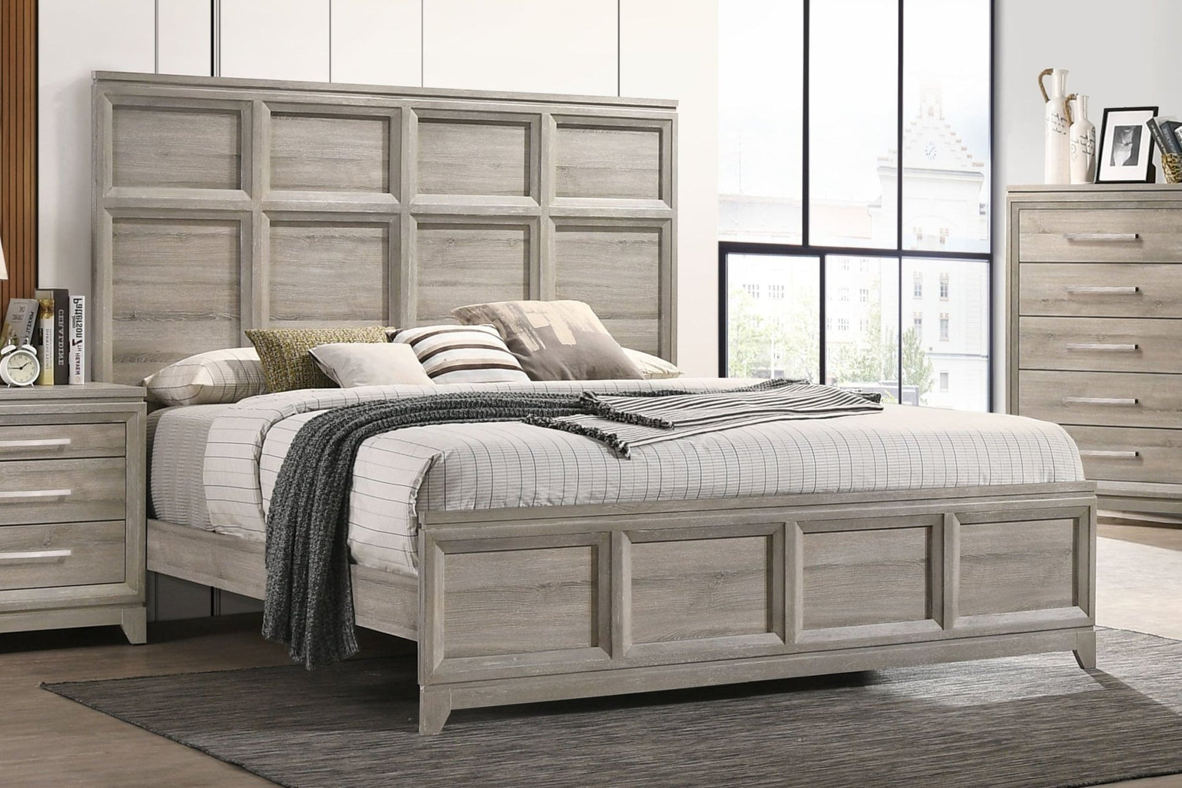 Alexander Light Gray Panel Bedroom Set