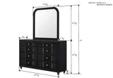 Armany Black Upholstered Dresser
