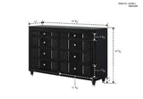Armany Black Upholstered Wingback Panel Bedroom Set
