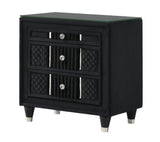 Armany Black Upholstered Wingback Panel Bedroom Set