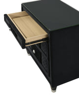 Armany Black Upholstered Nightstand