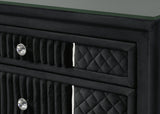 Armany Black Upholstered Wingback Panel Bedroom Set