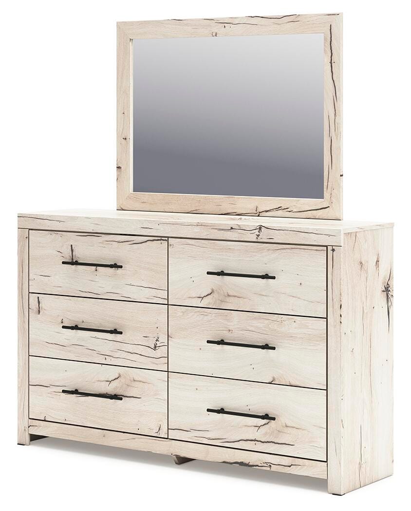 Lawroy Light Natural Panel Storage Bedroom Set 4 angled view