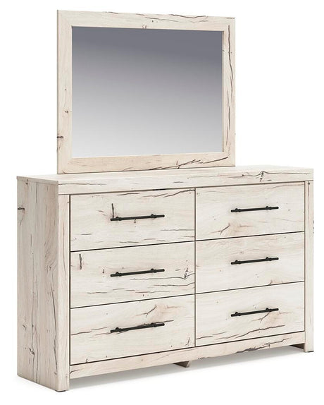 Lawroy Light Natural Panel Storage Bedroom Set 4 angled view