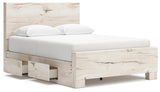 Lawroy Light Natural Queen Panel Bed With Storage