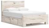 Lawroy Light Natural Queen Panel Bed With Storage