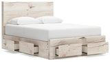 Lawroy Light Natural Panel Storage Bedroom Set 4 angled view