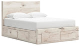 Lawroy Light Natural Panel Storage Bedroom Set 4 angled view