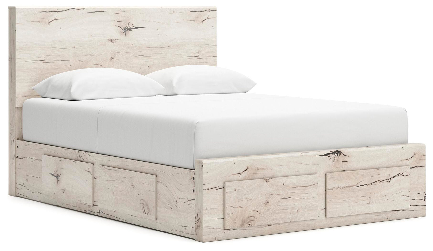 Lawroy Light Natural Panel Storage Bedroom Set 4 angled view