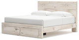 Lawroy Light Natural King Panel Storage Bed