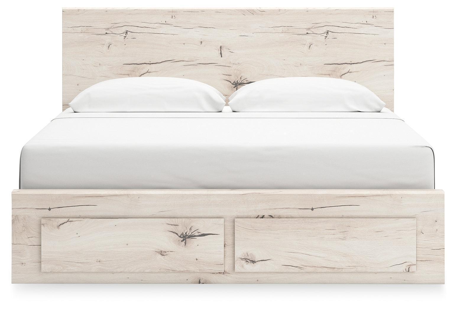 Lawroy Light Natural King Panel Storage Bed