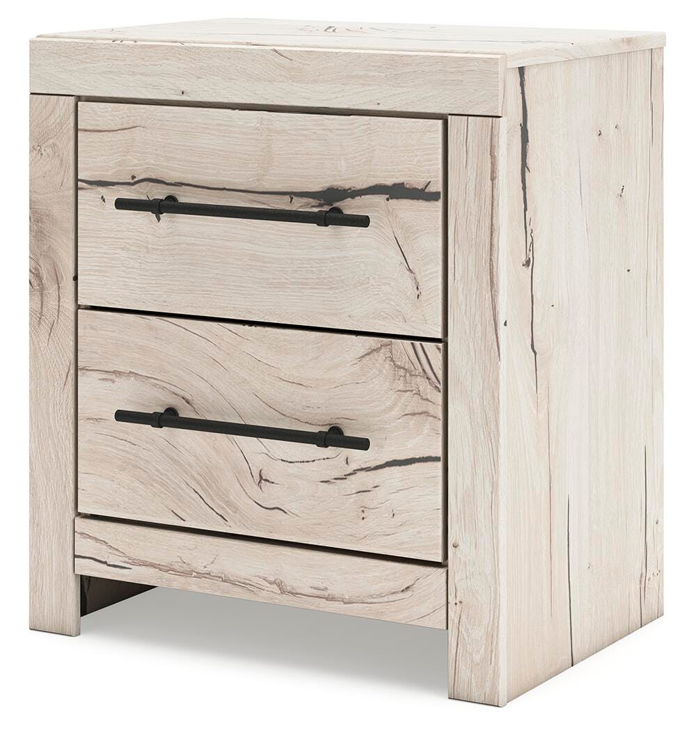 Lawroy Light Natural Panel Storage Bedroom Set 4 angled view