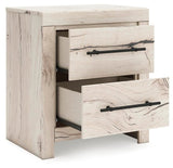 Lawroy Light Natural Panel Bedroom Set angled view