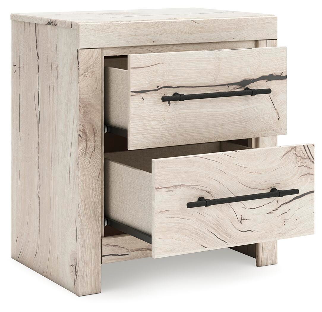 Lawroy Light Natural Panel Storage Bedroom Set 4 angled view