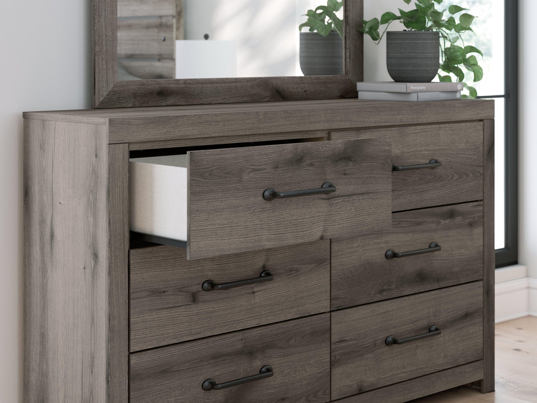 Graystorm Brown Gray Dresser and Mirror