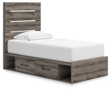 Graystorm Brown Gray Twin Panel Storage Bed