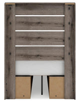 Graystorm Brown Gray Twin Panel Bed with Storage