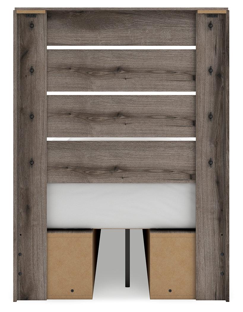 Graystorm Brown Gray Twin Panel Bed with Storage