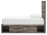 Graystorm Brown Gray Twin Panel Bed with Storage