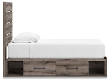 Graystorm Brown Gray Twin Panel Bed with Storage