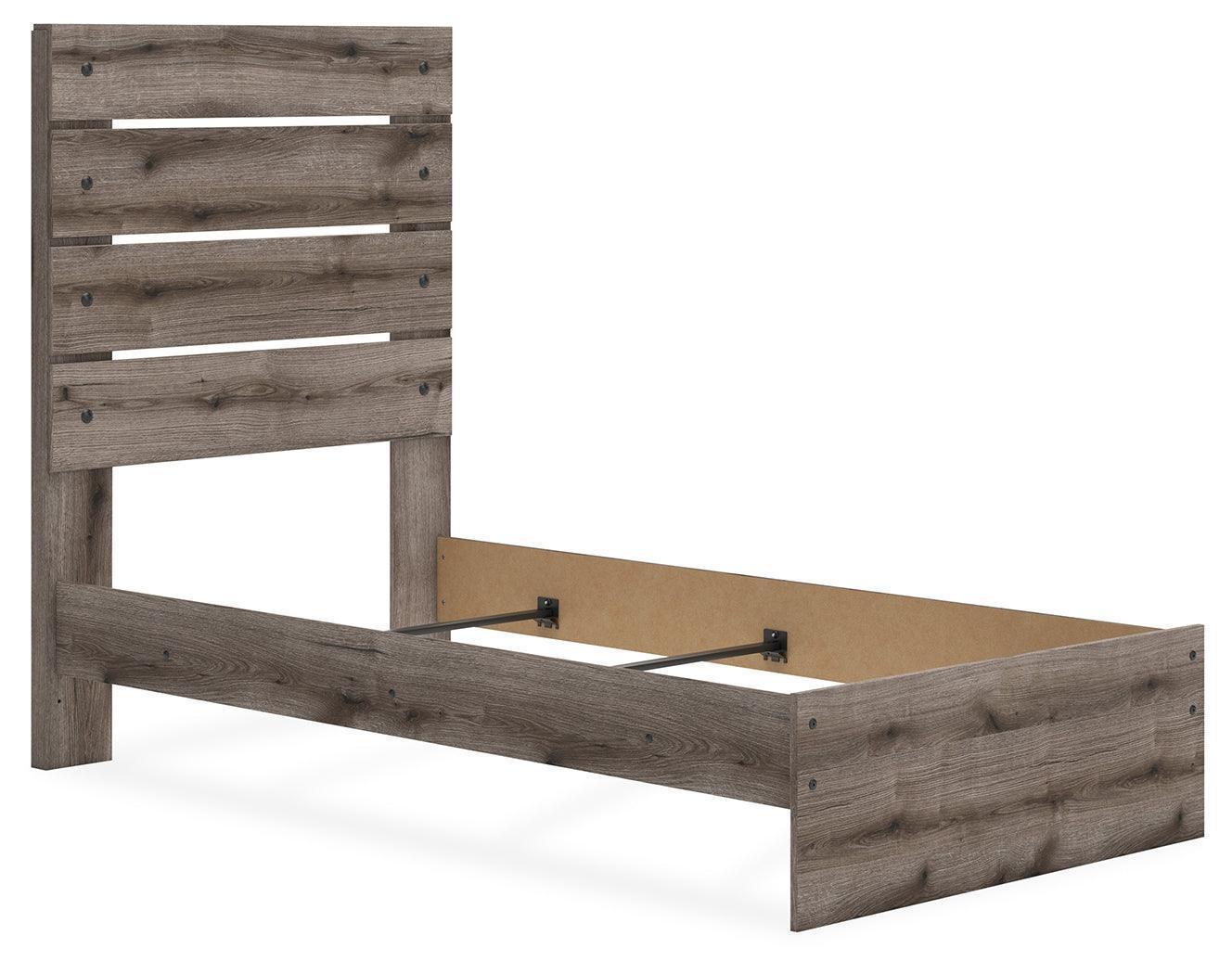 Graystorm Brown Gray Twin Panel Bed