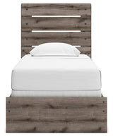Graystorm Brown Gray Twin Panel Bed