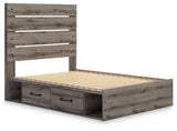 Graystorm Brown Gray Panel Storage Bedroom Set 2 angled view