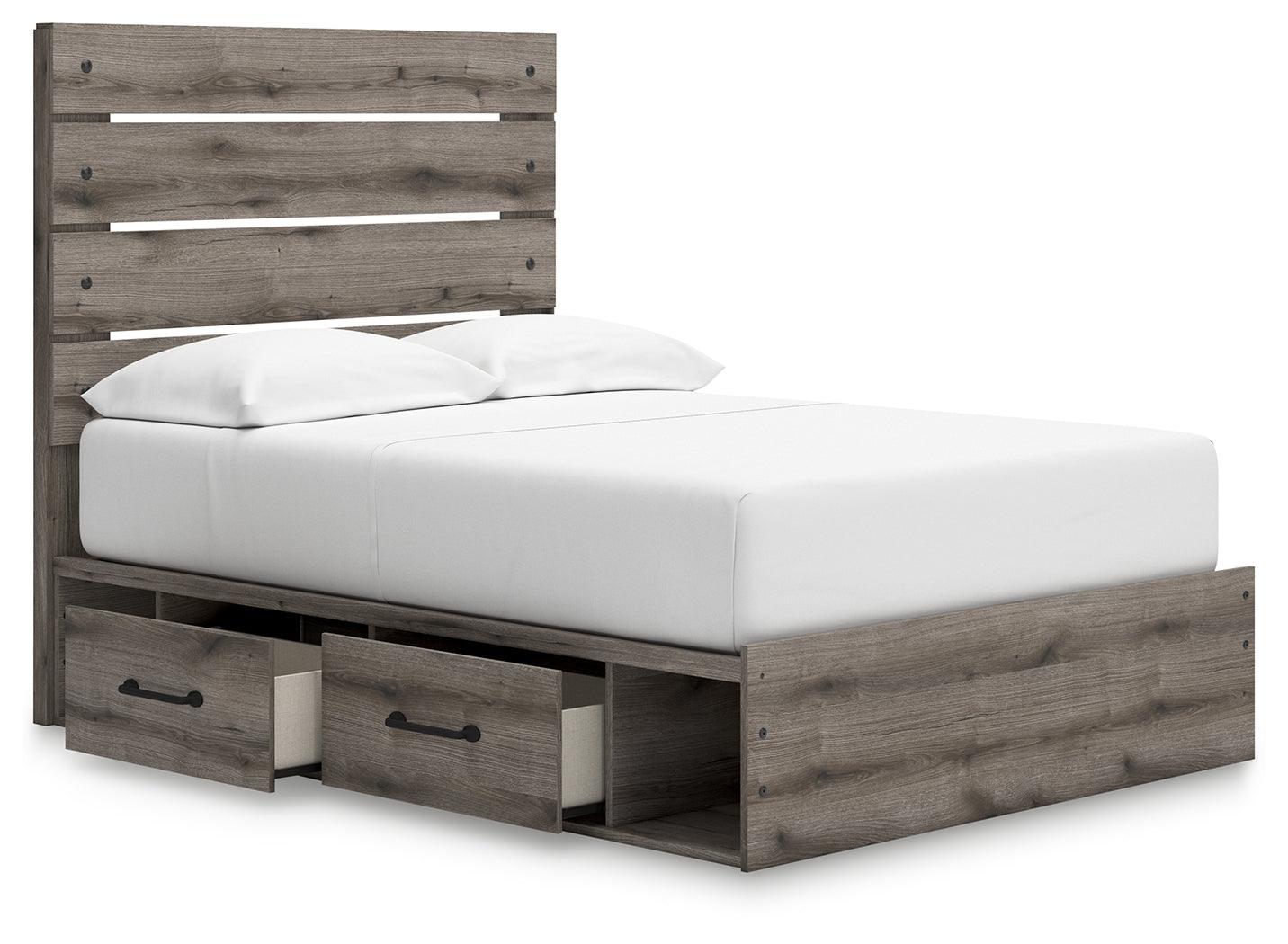 Graystorm Brown Gray Full Panel Storage Bed