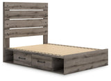 Graystorm Brown Gray Full Panel Bed with Storage
