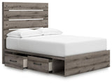 Graystorm Brown Gray Full Panel Bed with Storage