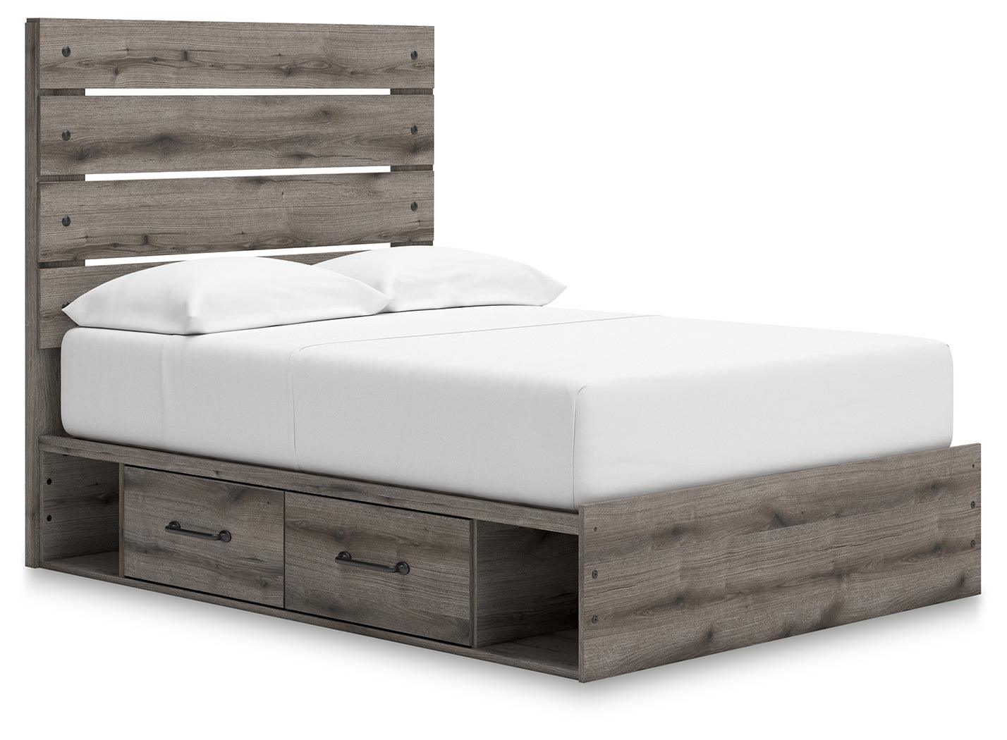Graystorm Brown Gray Full Panel Bed with Storage