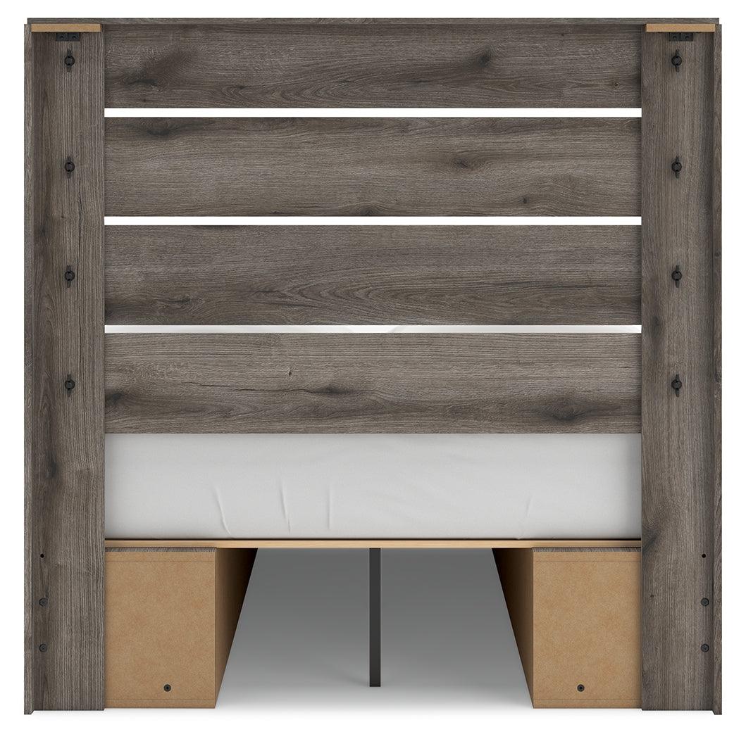 Graystorm Brown Gray Full Panel Bed with Storage