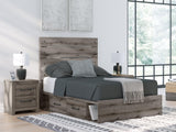 Graystorm Brown Gray Full Panel Bed with Storage