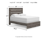Graystorm Brown Gray Panel Bedroom Set dimension view