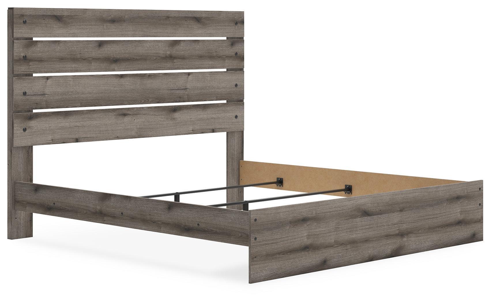 Graystorm Brown Gray King Panel Bed