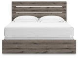Graystorm Brown Gray King Panel Bed
