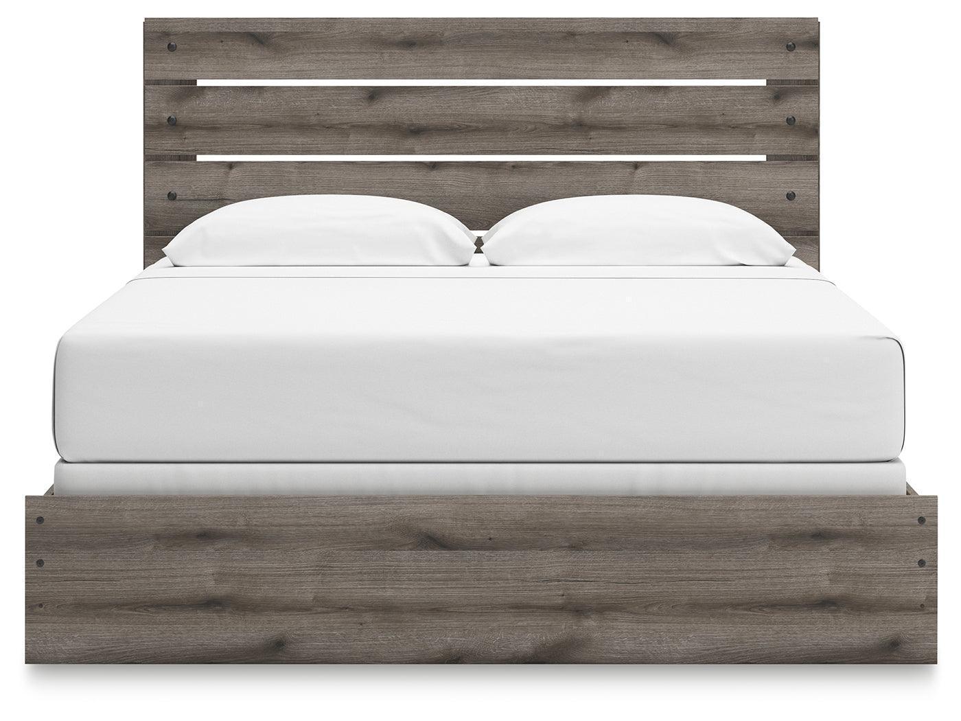 Graystorm Brown Gray King Panel Bed