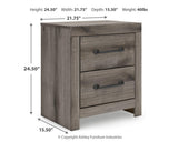 Graystorm Brown Gray Panel Storage Bedroom Set 2 dimension view