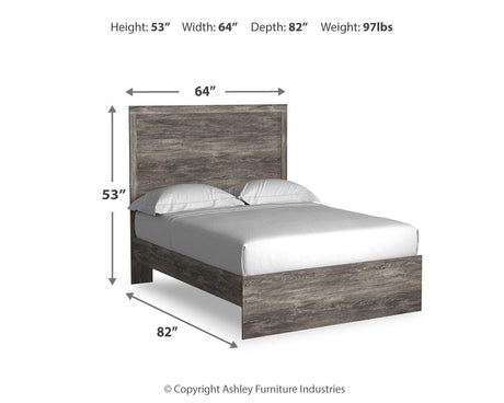 Ralinksi Gray Panel Bedroom Set dimension view