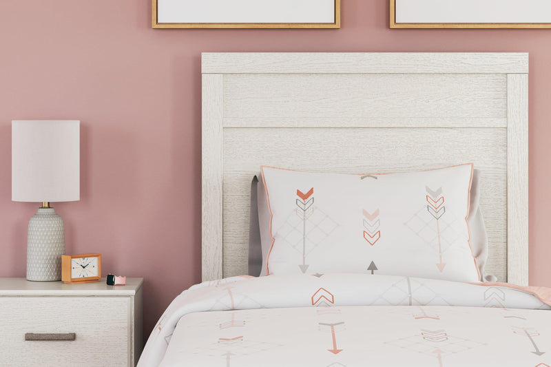Stelsie White Twin Panel Bed - Ella Furniture