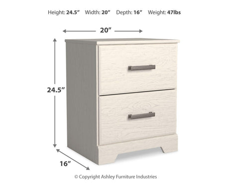 Stelsie White Panel Bedroom Set dimension view