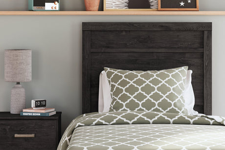 Belachime Black Twin Panel Bed - Ella Furniture
