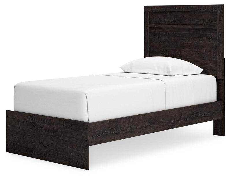Belachime Black Twin Panel Bed - Ella Furniture